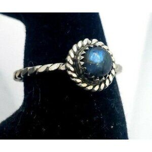 Sterling Silver labradorite crystal ring handmade 925 stackable ring